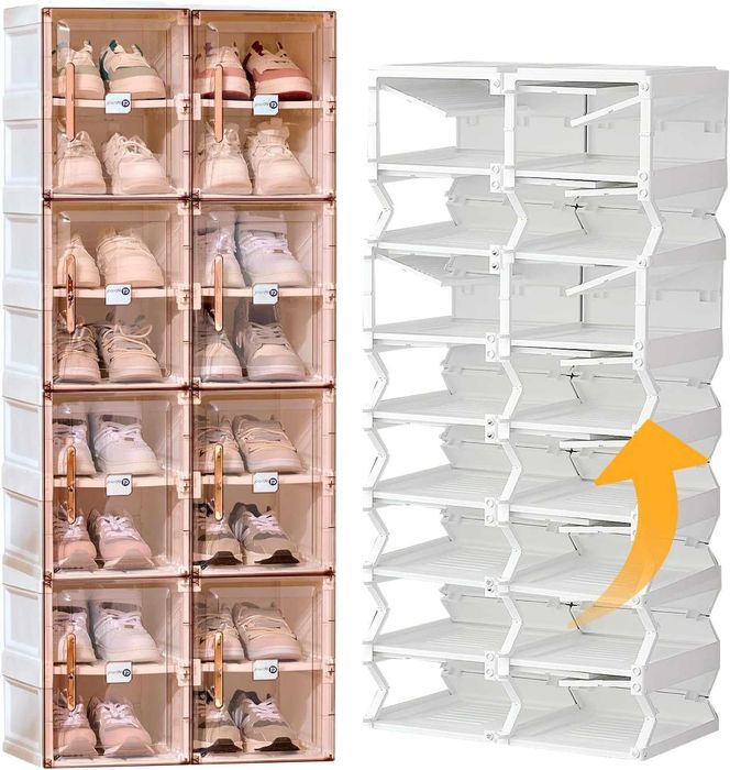 Składany stojak na buty z 10 uchwytami magnetycznymi i 20 przegródkami