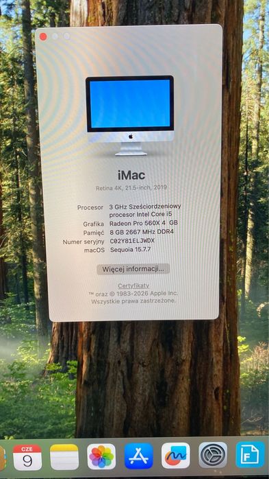 iMac 21.5 2019 i5 4K Retina 1 TB SSD Radeon 560X Stan idealny!
