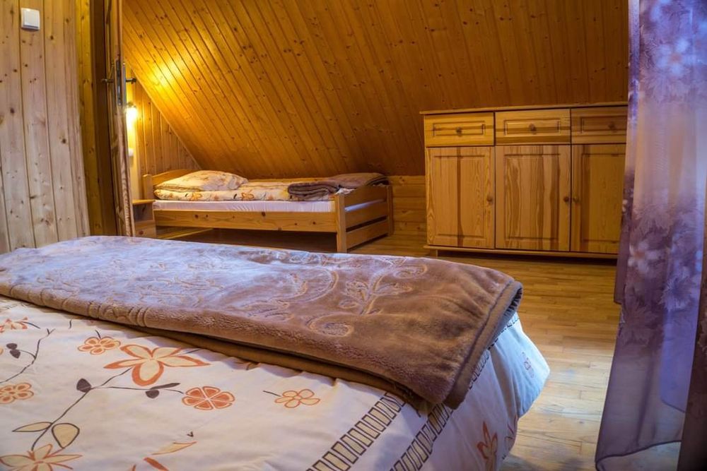 domek + alpaki, SPA, zarybiony staw Bieszczady