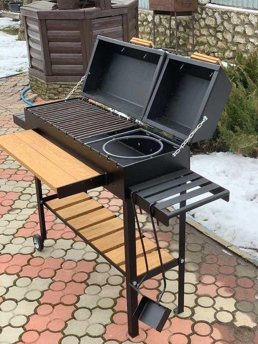 Мангал-барбекю 5 мм на 13 шампурів, решітка-гриль, підставка під казан