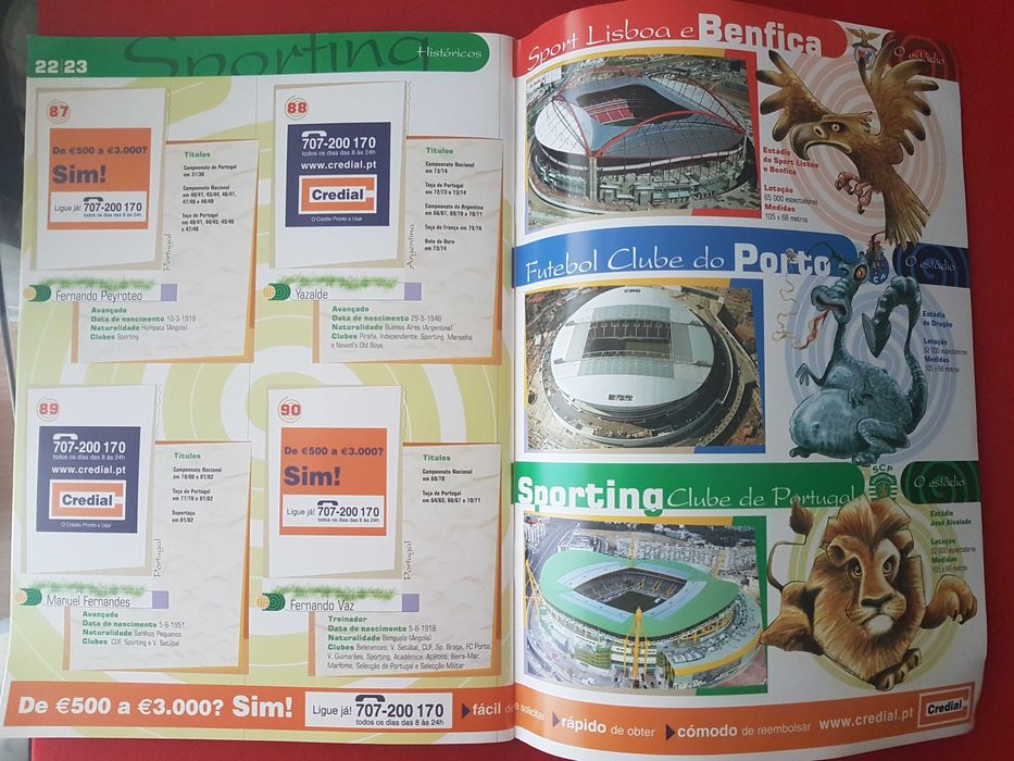 Caricaturas Benfica, Sporting e Porto, Jornal 'A Bola' Caderneta Cromos Completa