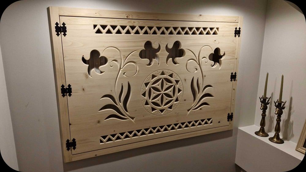 Parzenice, szpalety, dekoracja ścienne w stylu regionalnym