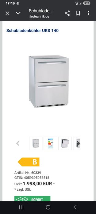 Chłodziarka szufladowa KBS UKS 140