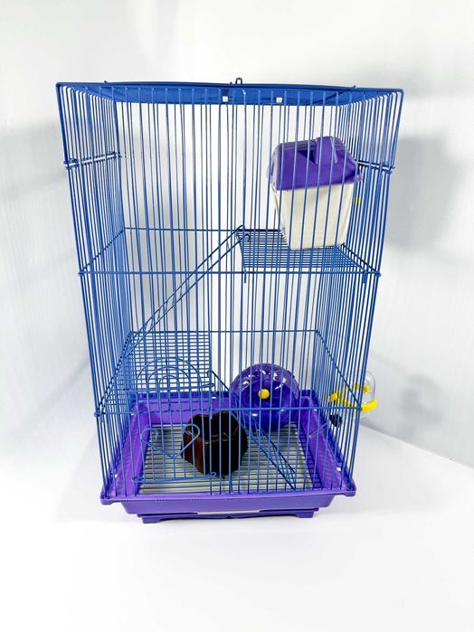 Клетка для хомяков трехэтажная 3B,фиолетовая,53х30х23см. Очень дешево!