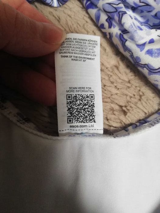 Asos Design strój kąpielowy w niebieski kafelkowy rozm. 40