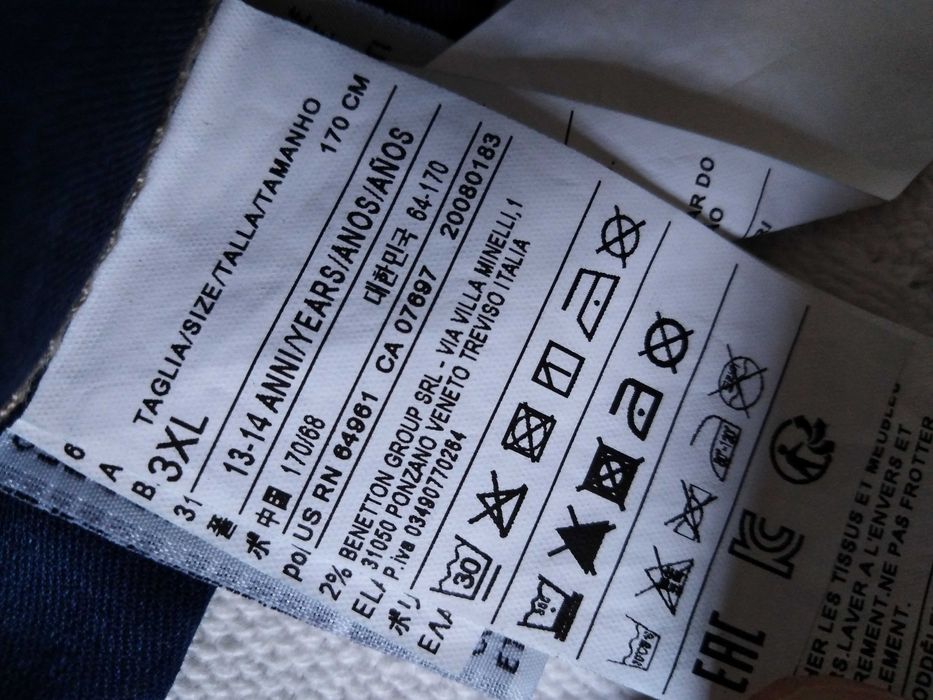 Calças Ganga Azuis Benetton Jeans 3XL 170cm 13-14 Anos