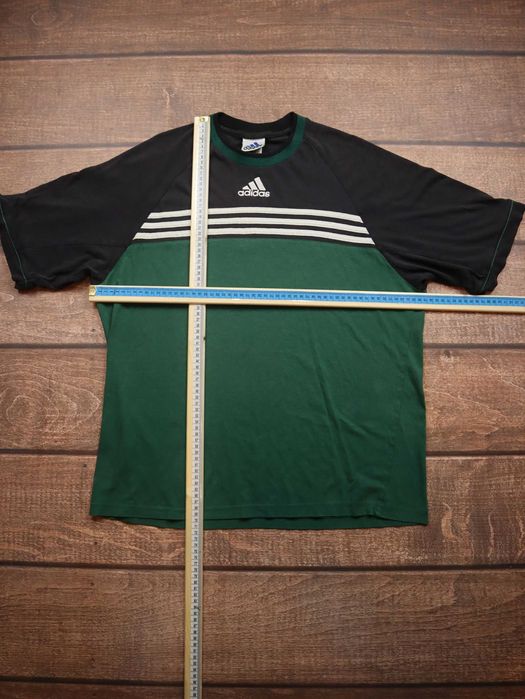 Adidas Vintage Retro Green Black Tshirt koszulka z krótkim rękawem