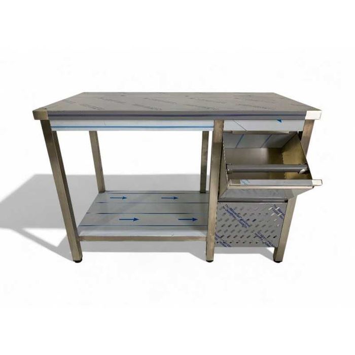 Bancada 1200x600x850mm C/ 1 Tulha de Café Lado Direito