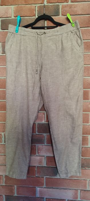 Damskie spodnie letnie z lnem roz Xl.