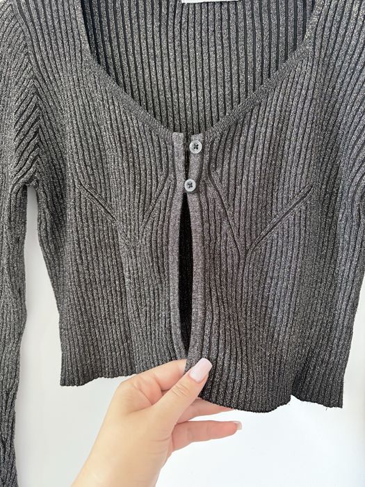 brokatowy sweter crop primark x rita ora M bez wad
