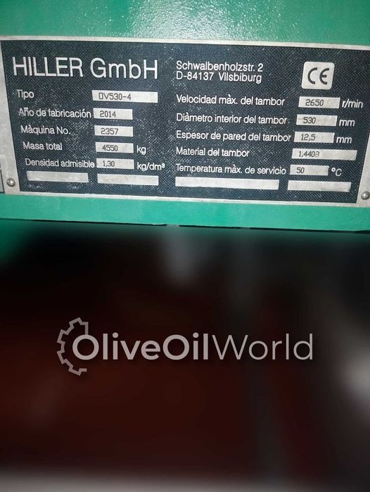 Decanter para extração de azeite a duas fases HILLER HS90CA