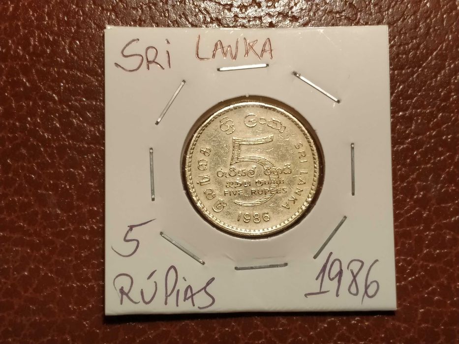 Sri Lanka - moeda de 5 rúpias de 1986
