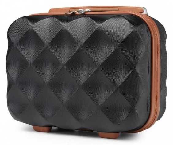 Kosmetyczka BRITISH TRAVELLER Kuferek Pasek Mocujący Czarny 31x25x17