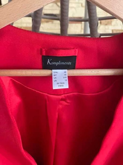 Czerwona marynarka, żakiet. Komplimente, rozmiar XL