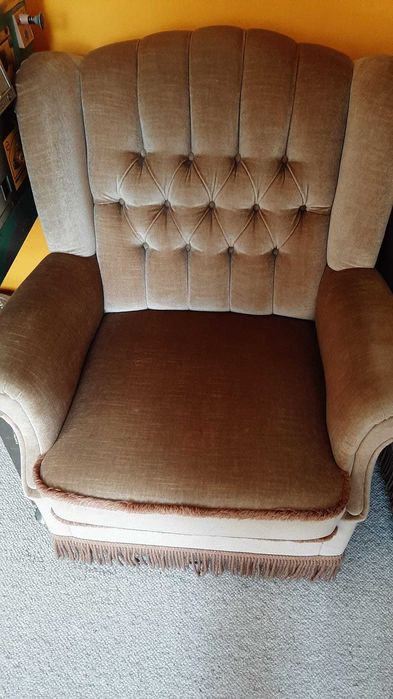 Zestaw mebli vintage, sofa + fotele