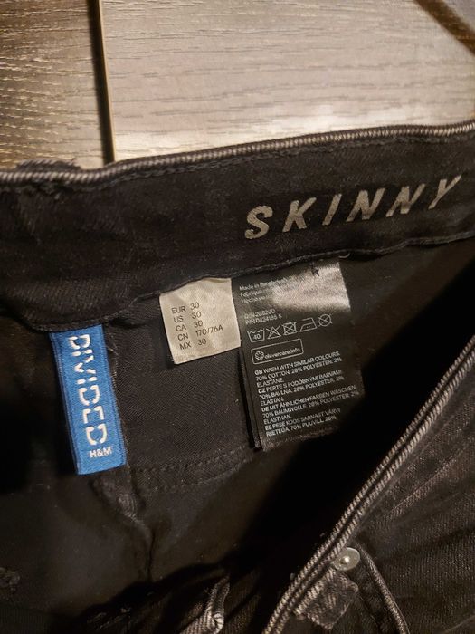 Spodnie męskie Skinny z dziurami czarne