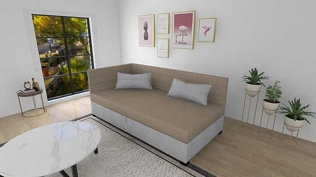 Łóżko tapczan młodzieżowy hotelowy z pojemnikiem na pościel 80