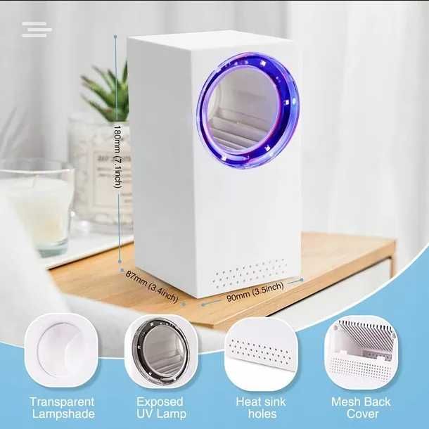 Lampa Owadobójcza UV na Komary USB Kolor Biały