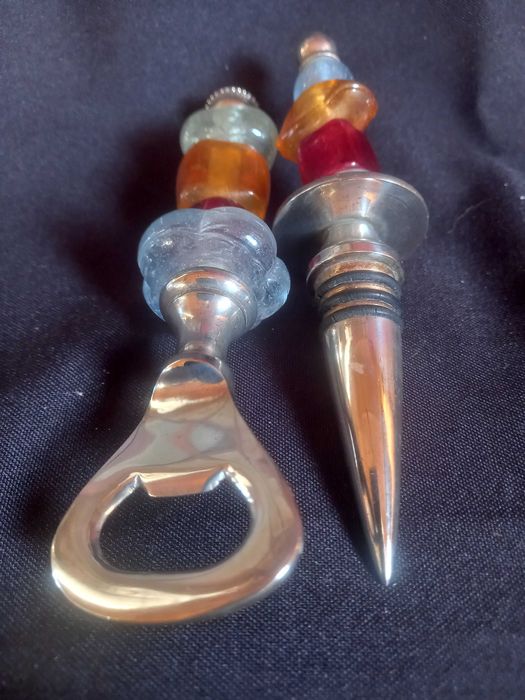 Conjunto abre garrafas e rolha