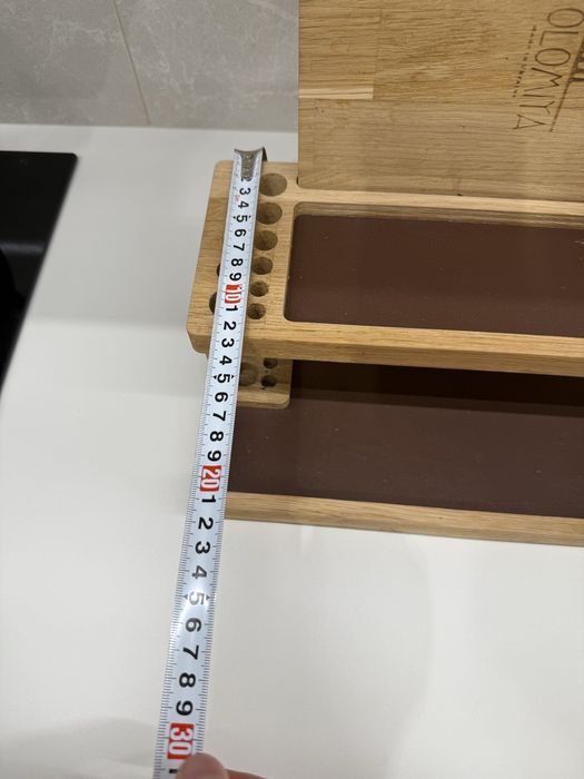 Органайзер косметичний деревʼяний з дзеркалом (для косметики, пензлів)