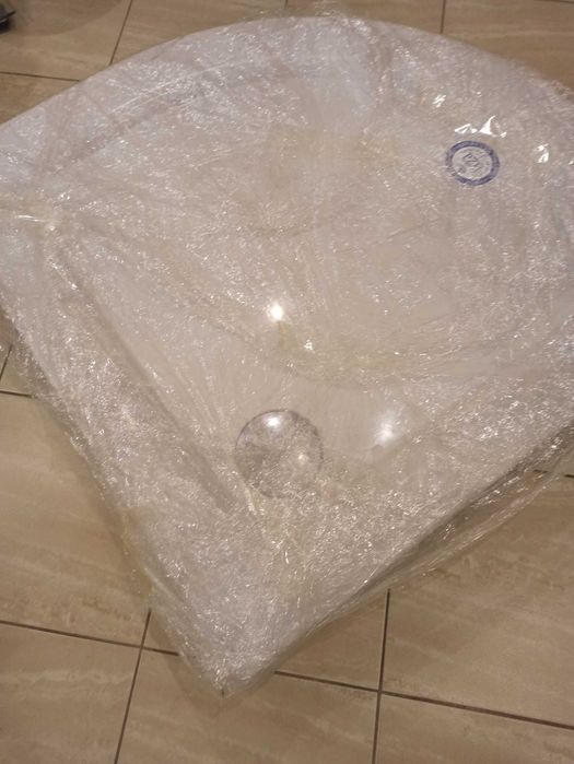 NOWY BRODZIK  90  półokrągły, biały wraz z syfonem