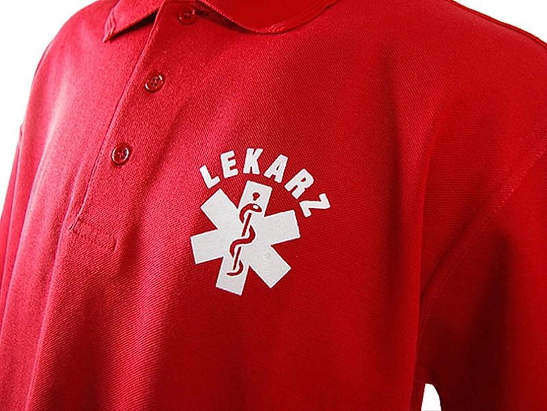 Koszulka Polo damska LEKARZ czerwona (S)