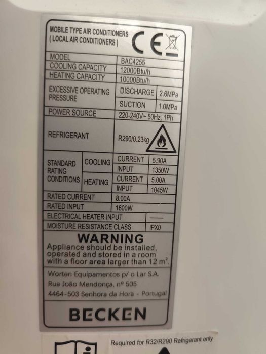 Ar Condicionado Portátil - Becken BAC4255