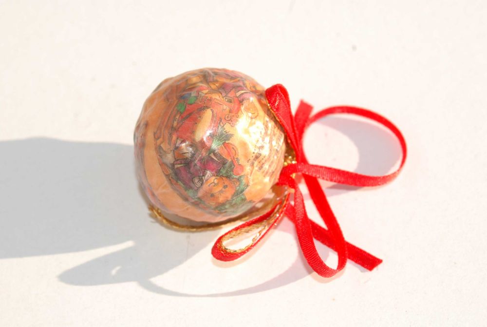 Stara ozdoba choinkowa bombka bańka miś świeca rękodzieło unikat