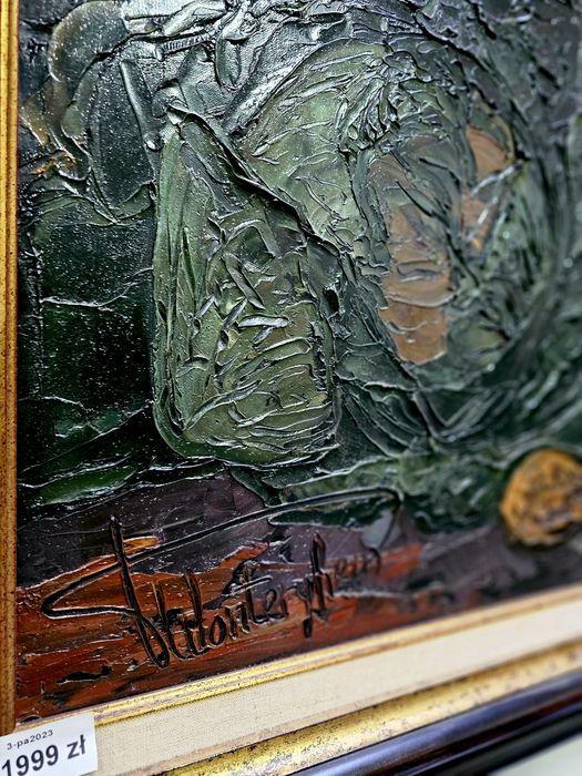 Martwa natura obraz sygnowany na płótnie 105x90  #1482 Stylowy Węgrów