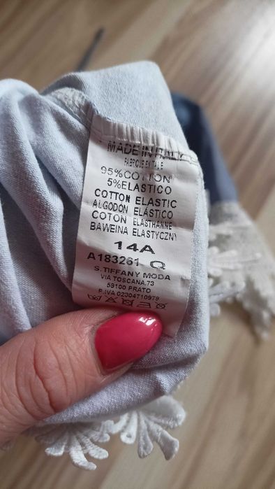 sukienka cienki jeans koronka 128
