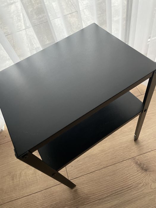 Stolik nocny metalowy czarny Ikea KNARREVIK