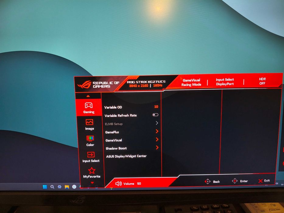 Monitor Asus ROG 4k 160 hz
