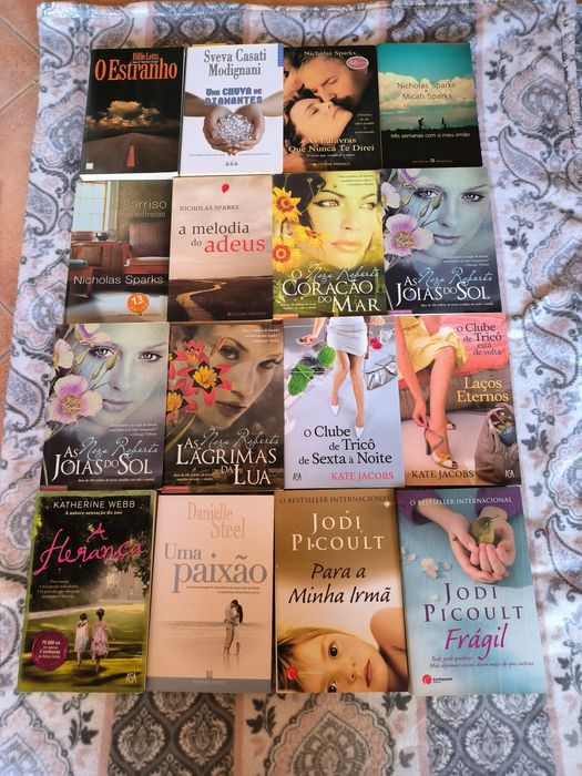 Lote de livros em português