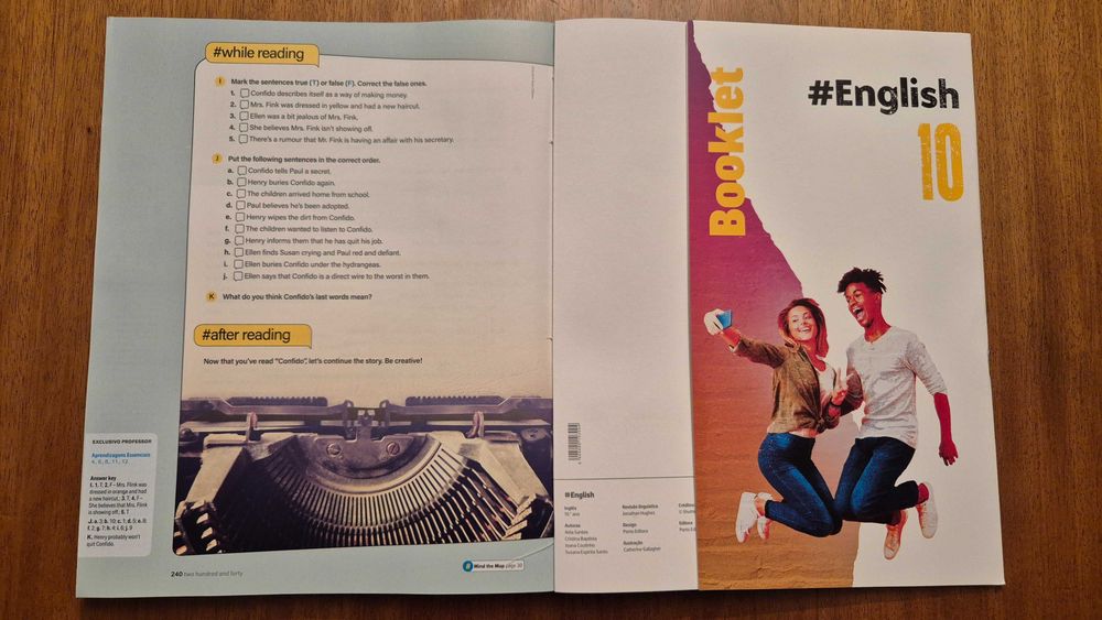 Vendo Dossier do Professor e Manual Inglês #ENGLISH 10, 10º Ano - NOVO
