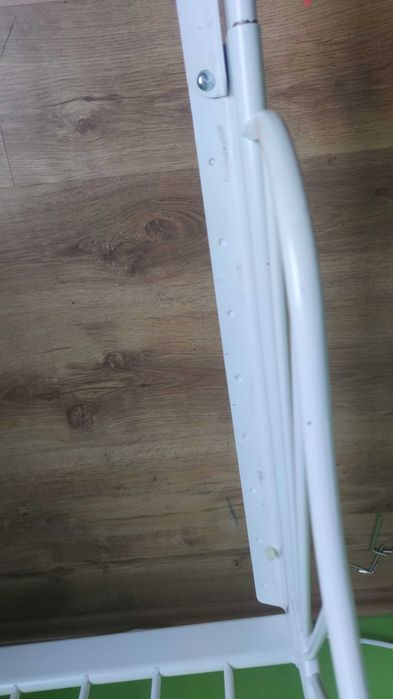 Łóżko Ikea Minnen, regulacja długości, rama metalowa i drewniane dno