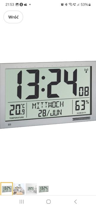 TFA Dostmann Radiowy zegar ścienny XXL60.4517.54 z temperaturą  wi