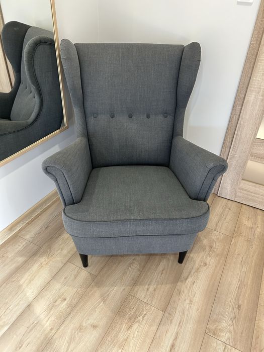 Fotel uszak Ikea Strandom szary