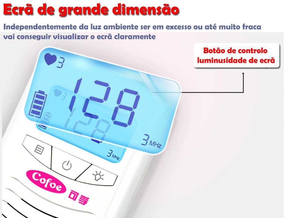 Monitor fetal batimentos cardiacos bebe gravida doppler ouvir coração