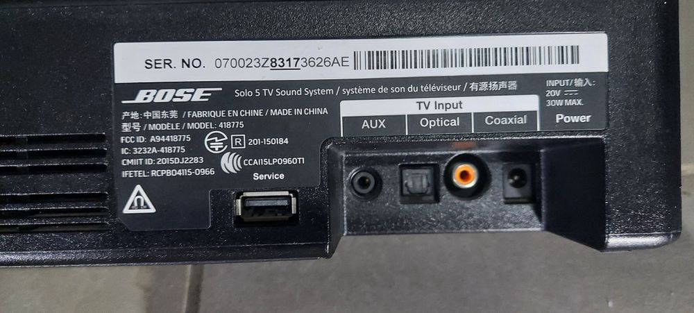 BOSE Solo 5 TV Sound System. Bluetooth.