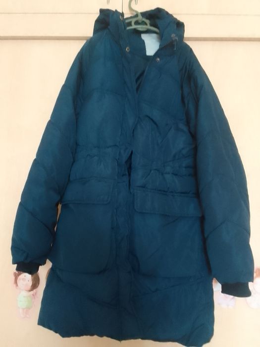 Пальто зимнее для девочки куртка удлиненная на р.146-152 см
