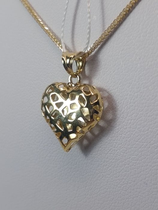 Złota zawieszka wisiorek w formie serduszka złoto próby 585° 14k