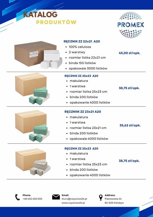 Ręcznik Papierowy 4 rolki po 250m 100% Celuloza