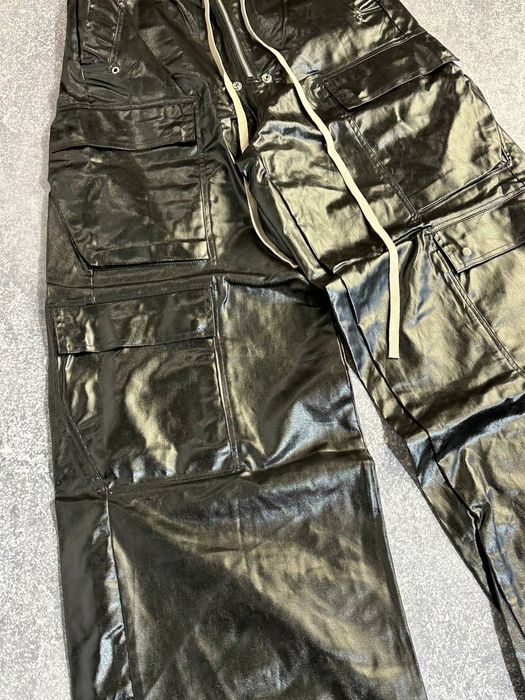 Rick Owens drkshdw bella leather cargo waxed кожаные джинсы штани М Л