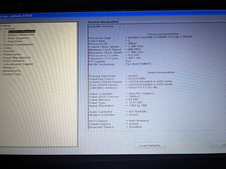 Ноутбук Dell Latitude E5520 на запчастини