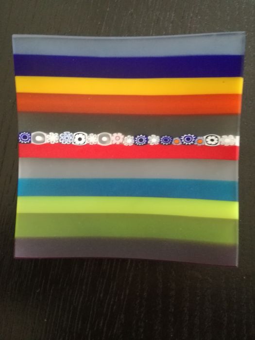 Prato Nuance Long Millefiori - Vidro Murano Original  NOVO -