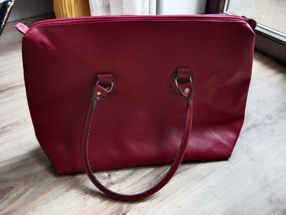 Duża torba torebka bordowa