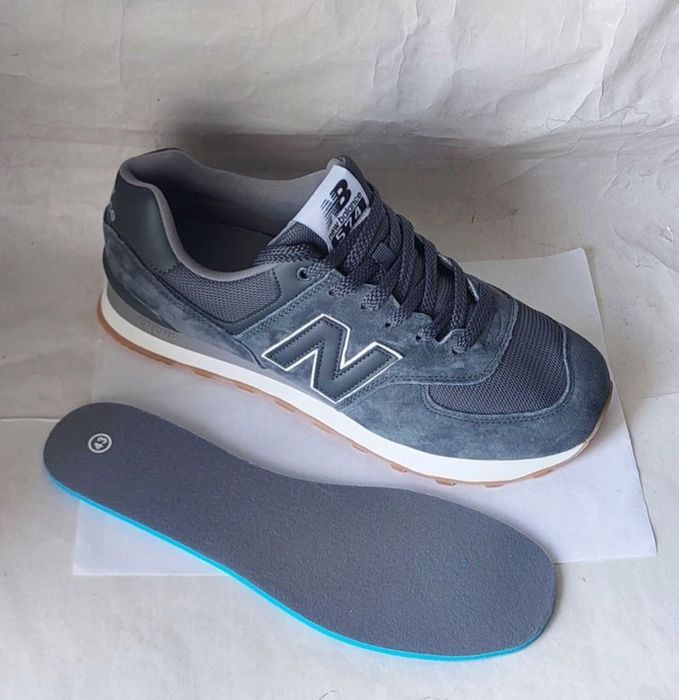 Кросівки чоловічі New Balance 574 (Темно Сірі, Замша)