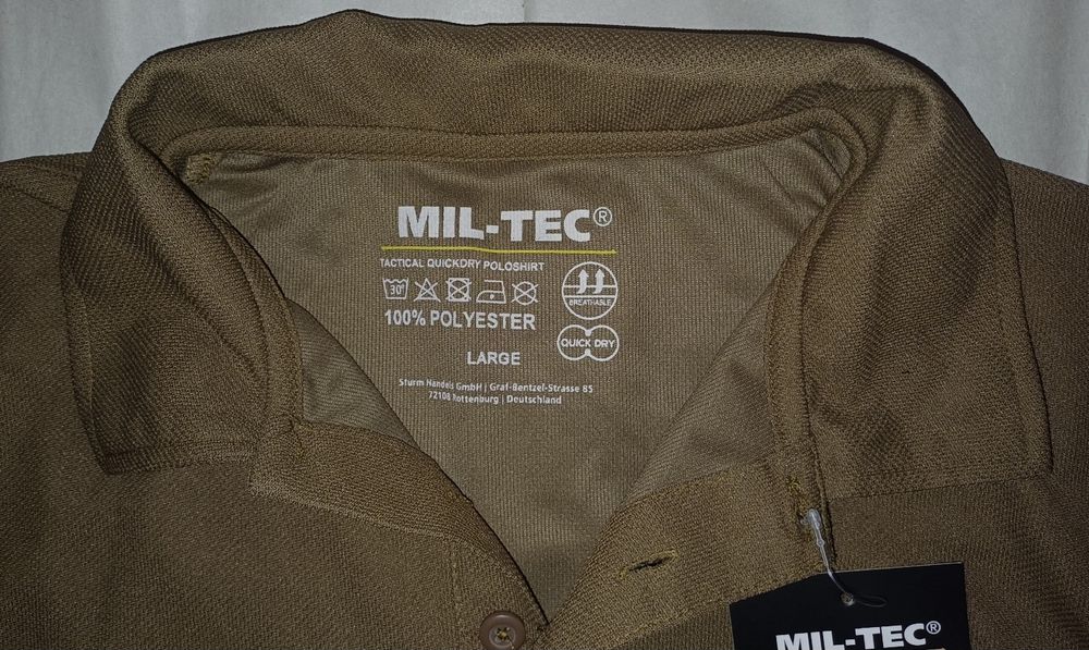 Футболка поло Mil-Tec Tactical Quickdry - Coyote. ЗСУ, НГУ.