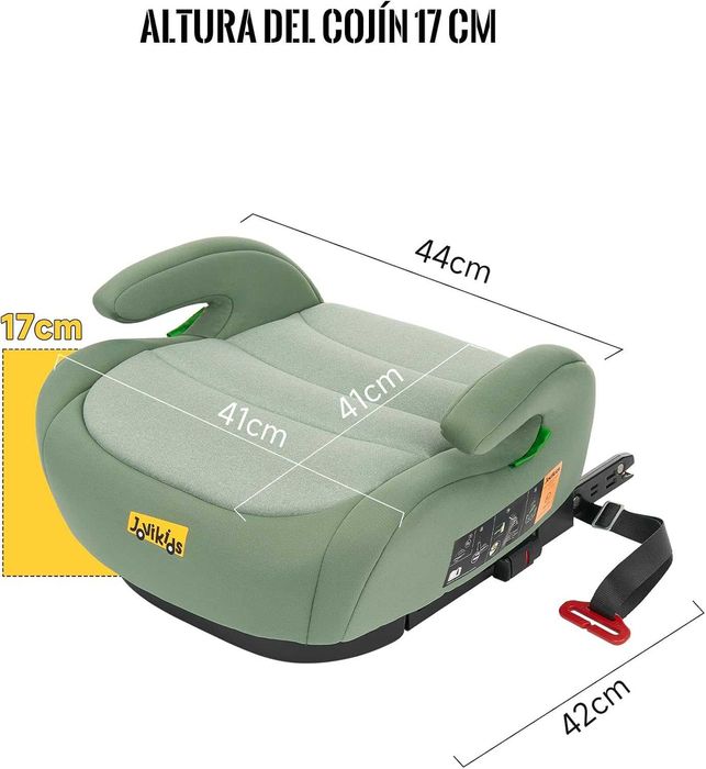Assento de Carro Infantil Jovikids ISOFIX – Grupo 2/3, ECE R129 (Verde)