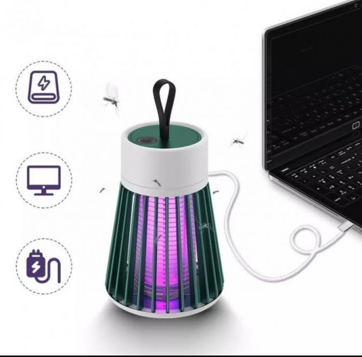 Лампа для комах акумуляторна Electric Shock Світлодіодна знищувач USB